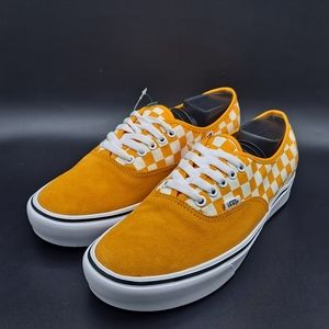 NEW Mens Vans Comfycush Authentic Checkerboard Zinnia Orange Sneaker Shoes